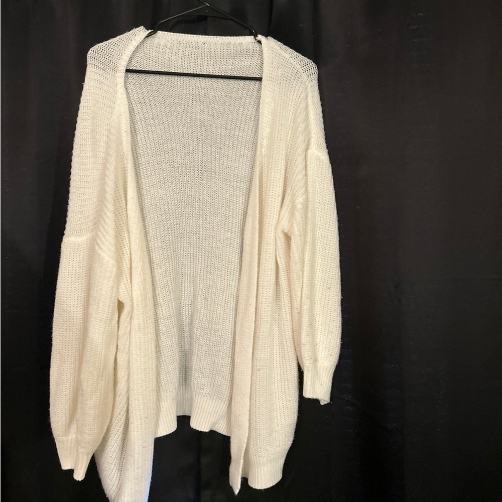 SHEIN Cream Open-Front Cardigan